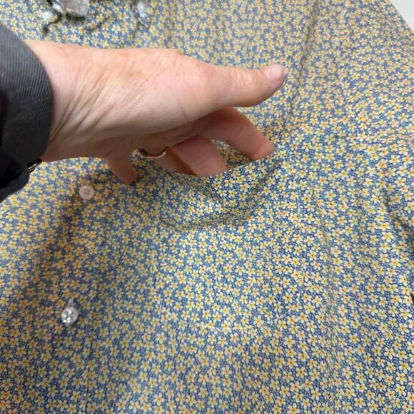 LIBERTY ARTS FABRICS J. CREW Mens Short Sleeve Button Up Shirt LT LG TALL Floral - Picture 4 of 8